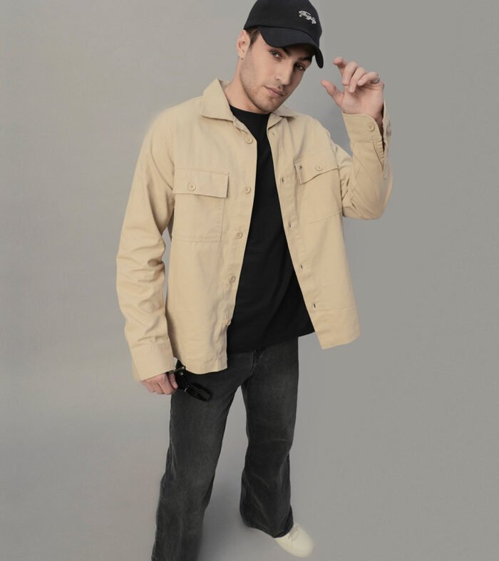 Solid Men Shacket - Off White