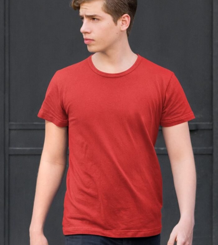 Solid Men Half Sleeve T-Shirt - Candy Red