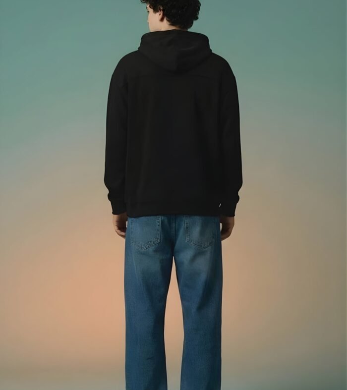 Solid Men Black Hoodie