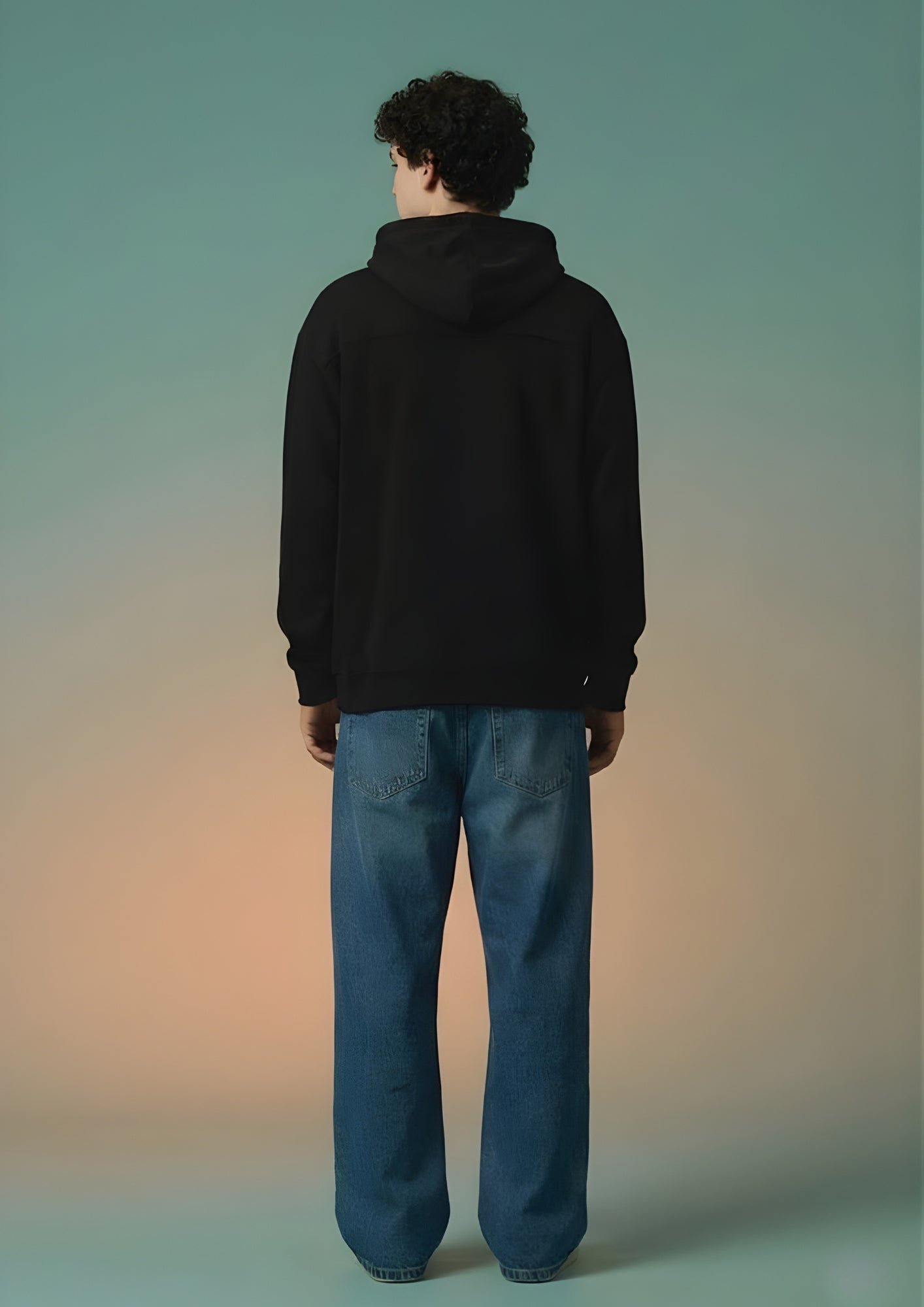 Solid Men Black Hoodie