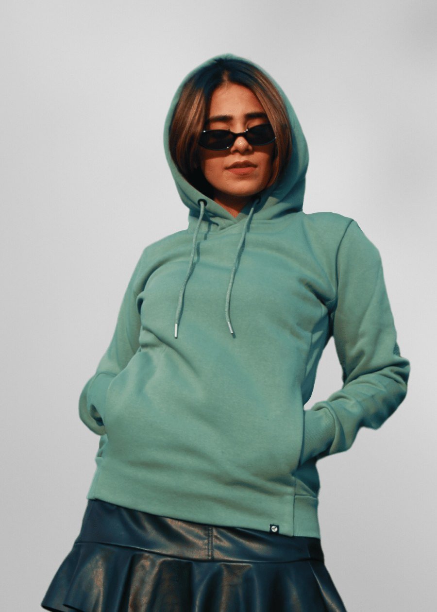Women Fleece Hoodie Sweatshirt | Olive Green