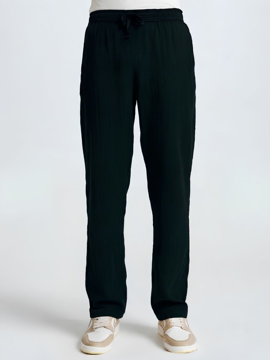 Women Solid lounge pant - Black