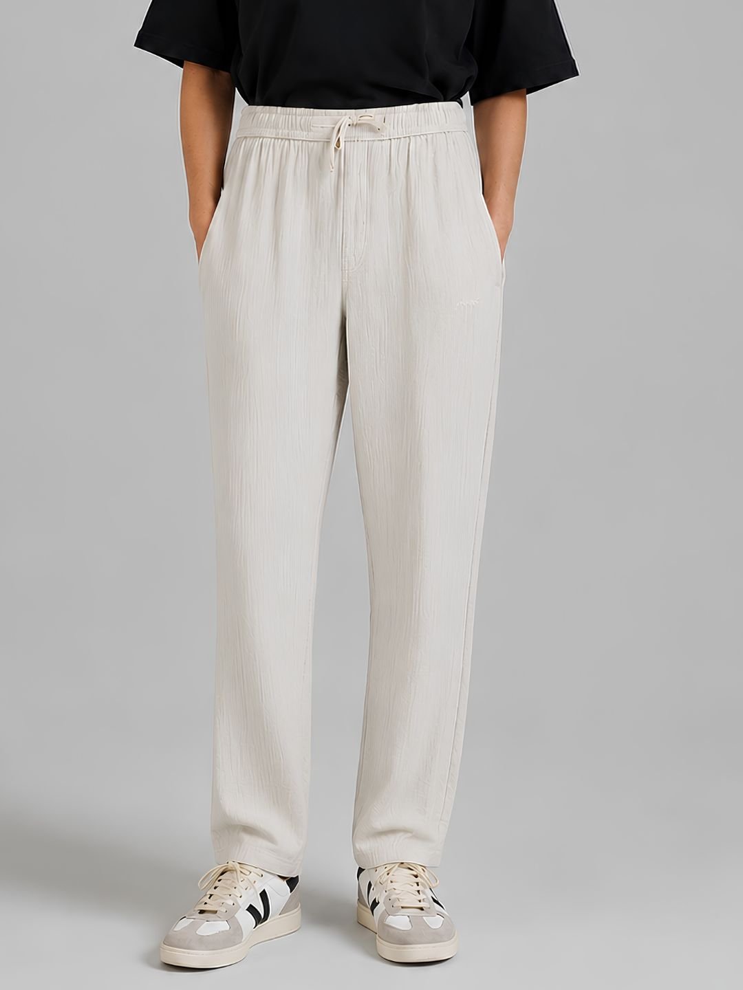 Women Solid Cotton lounge pant - Ivory