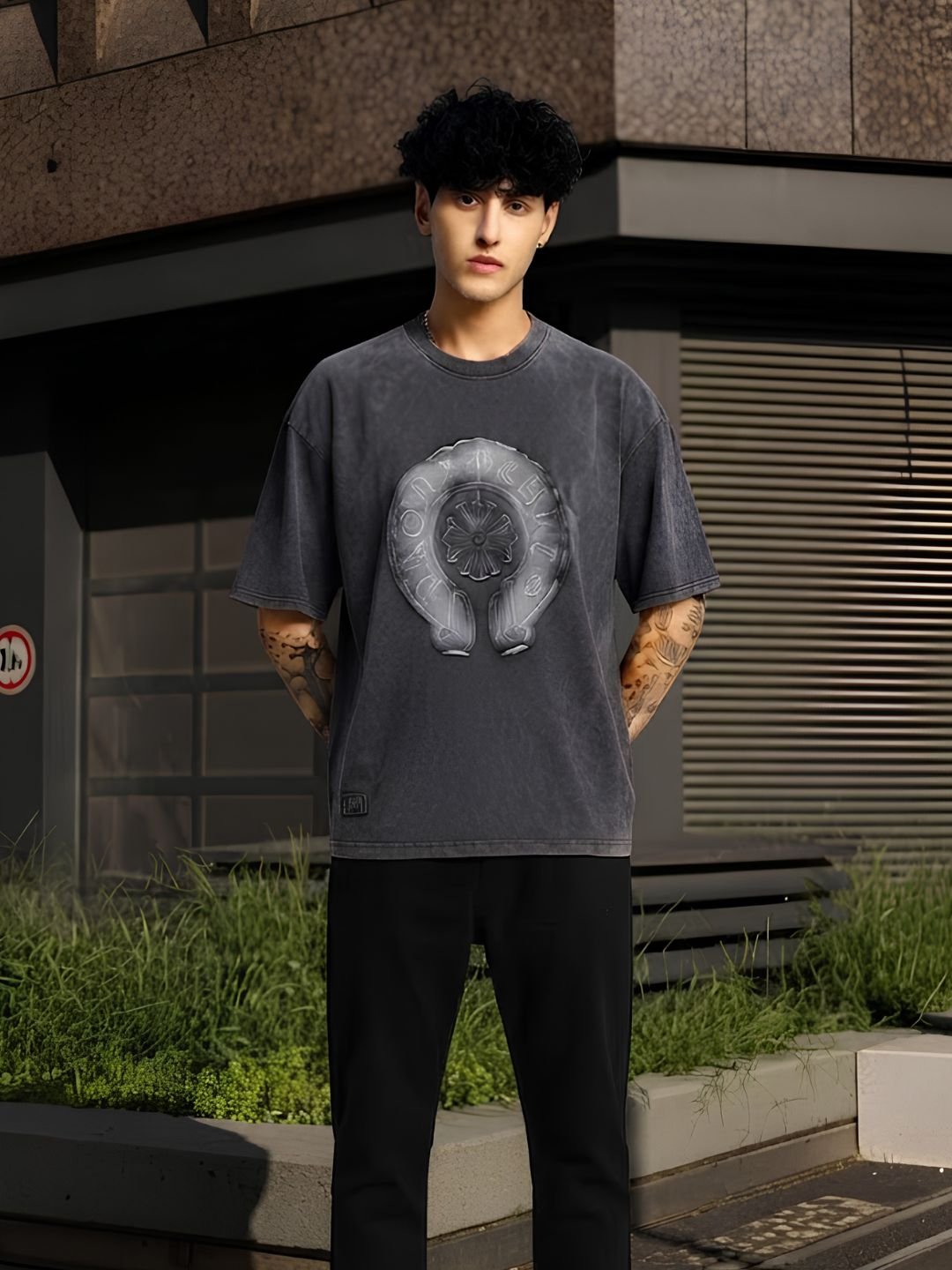 Men Premium Retro Wash Oversized Terry T-shirt