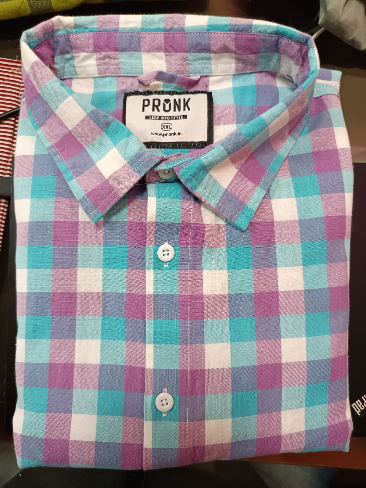 Pronk Men Full Sleeve Check Shirt - Lilac