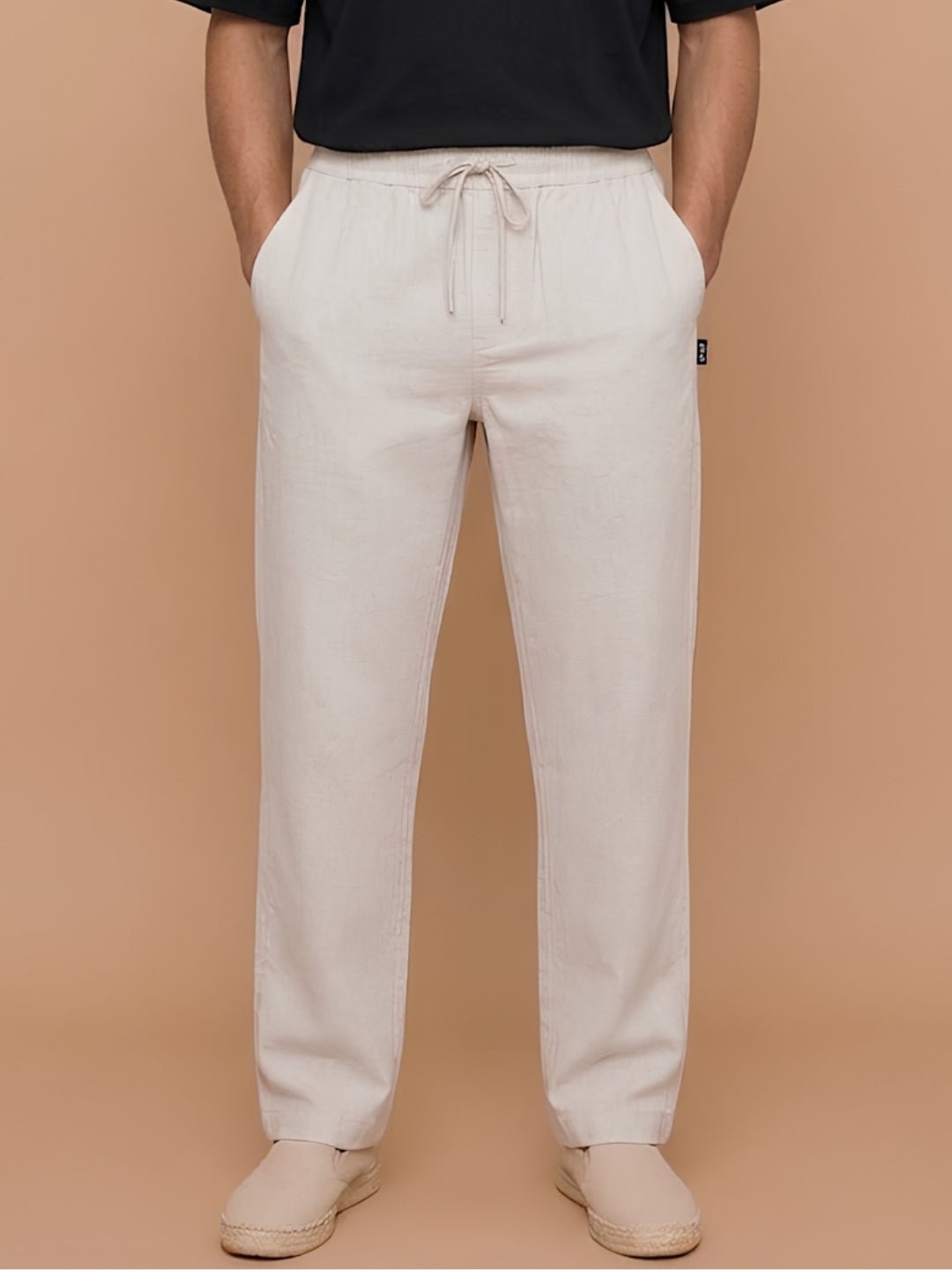 Cotton Pant for Men Solid - Beige