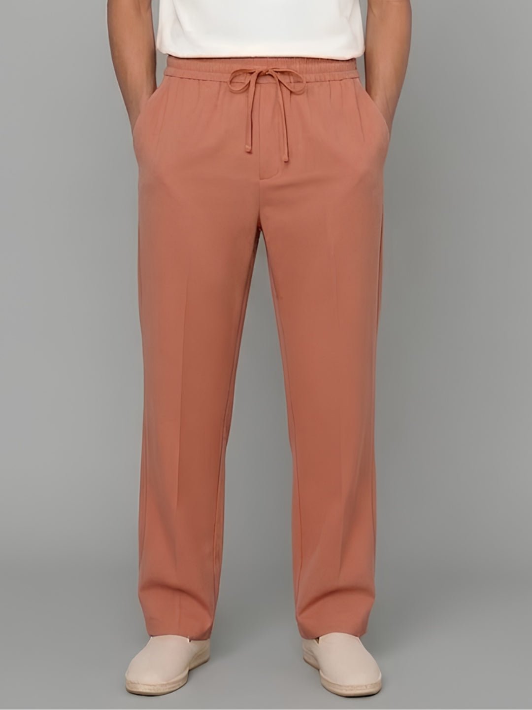 Cotton Pant for Men Solid - Brown